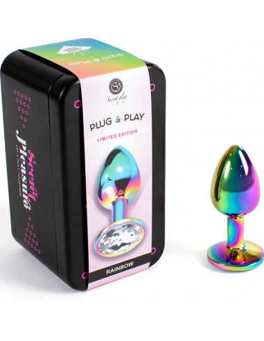 SECRET PLAY METAL BUTT PLUG MULTICOLOR TALLA S 7 CM