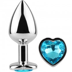 SECRET PLAY METAL BUTT PLUG CORAZoN AZUL TALLA S 7 CM