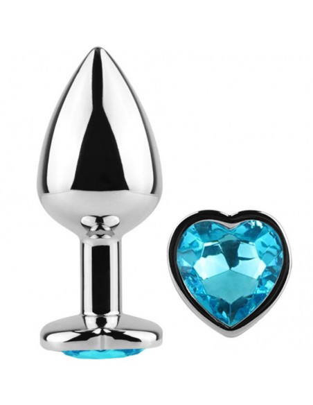 SECRET PLAY METAL BUTT PLUG CORAZoN AZUL TALLA S 7 CM