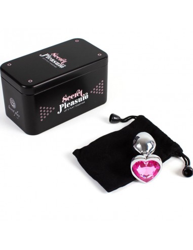 SECRET PLAY METAL BUTT PLUG CORAZoN FUCSIA TALLA S 7 CM