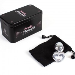 SECRET PLAY METAL BUTT PLUG CORAZoN TRANSPARENTE TALLA S 7 CM 2
