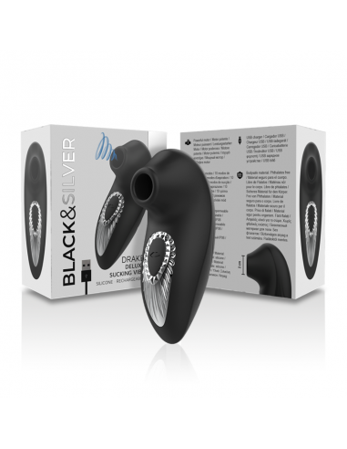 BLACKSILVER DRAKE DELUXE SUCKING VIBE SILICONA RECARGABLE NEGRO