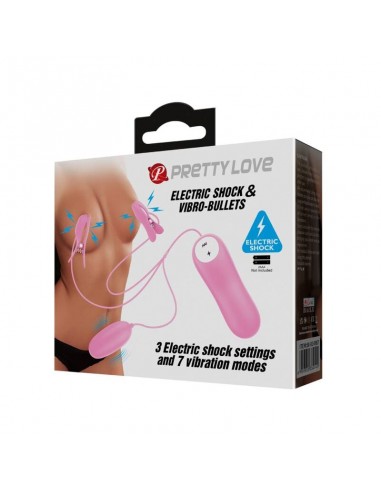 PRETTY LOVE PINZAS CON VIBRACIoN Y ELETROSHOCK ROSA