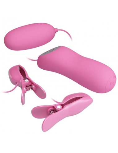 PRETTY LOVE PINZAS CON VIBRACIoN Y ELETROSHOCK ROSA