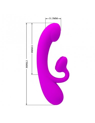 PRETTY LOVE VIBRADOR Y SUCCIONADOR DE CLITORIS SILICONA MORADO