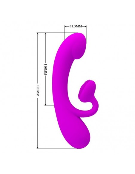 PRETTY LOVE VIBRADOR Y SUCCIONADOR DE CLITORIS SILICONA MORADO