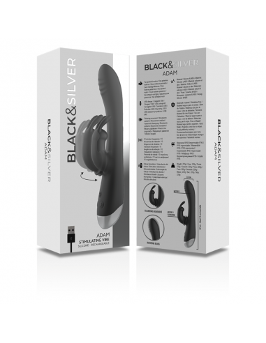 BLACKSILVER ADAM ESTIMULADOR RABBIT SILICONA RECARGABLE NEGRO
