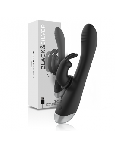 BLACKSILVER ADAM ESTIMULADOR RABBIT SILICONA RECARGABLE NEGRO