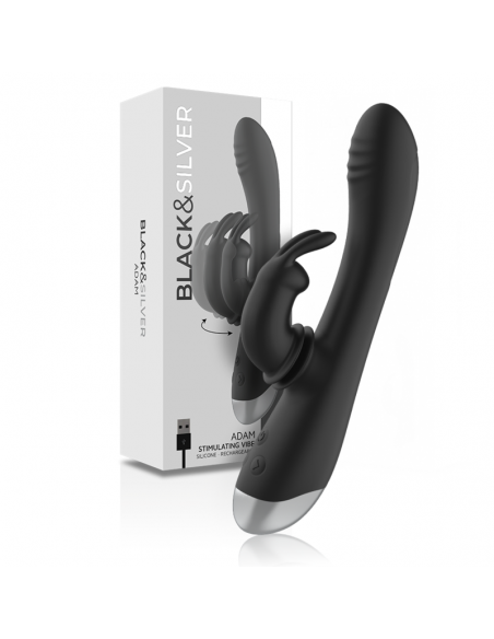 BLACKSILVER ADAM ESTIMULADOR RABBIT SILICONA RECARGABLE NEGRO