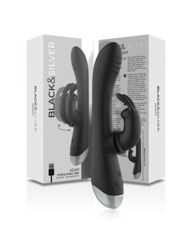 BLACKSILVER ADAM ESTIMULADOR RABBIT SILICONA RECARGABLE NEGRO