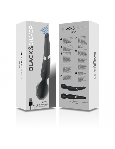 BLACKSILVER BECK MASAJEADOR Y SUCCIONADOR SILICONA RECARGABLE NEGRO