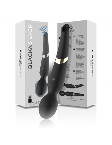 BLACKSILVER BECK MASAJEADOR Y SUCCIONADOR SILICONA RECARGABLE NEGRO
