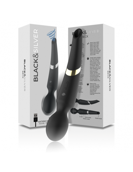 BLACKSILVER BECK MASAJEADOR Y SUCCIONADOR SILICONA RECARGABLE NEGRO