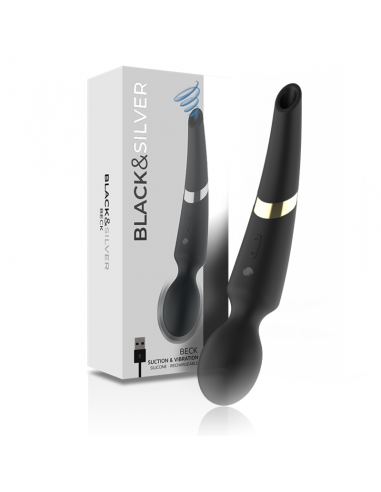 BLACKSILVER BECK MASAJEADOR Y SUCCIONADOR SILICONA RECARGABLE NEGRO