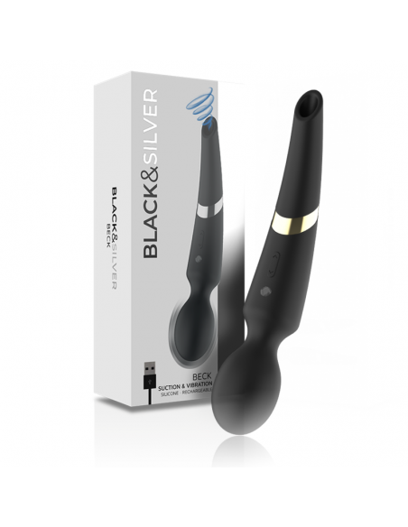 BLACKSILVER BECK MASAJEADOR Y SUCCIONADOR SILICONA RECARGABLE NEGRO