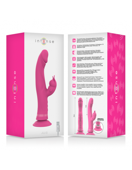 INTENSE JULIO VIBRADOR RABBIT SILICONA ROSA