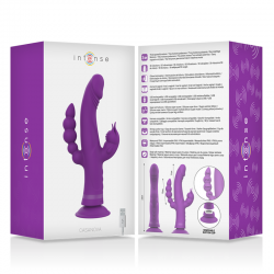 INTENSE CASANOVA VIBRADOR RABBIT SILICONA TRIPLE MOTOR MORADO 2