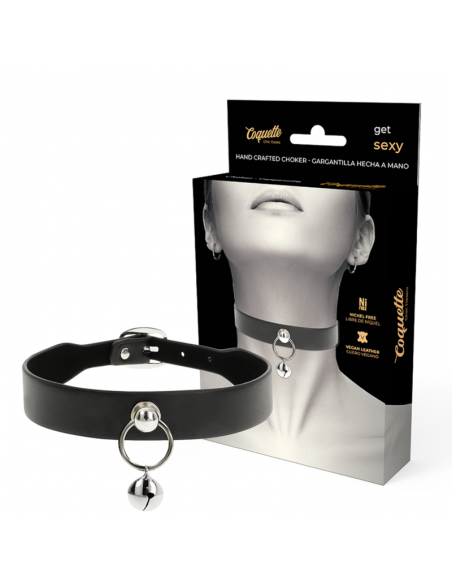 COQUETTE CHIC DESIRE COLLAR CUERO VEGANO ACCESORIO WOMAN CASCABEL