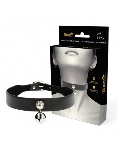 COQUETTE CHIC DESIRE COLLAR CUERO VEGANO ACCESORIO WOMAN CASCABEL