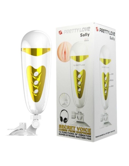MASTURBADOR MASCULINO CON VIBRACION Y SONIDO SALLY PRETTY LOVE