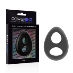 POWERING SUPER FLEXIBLE Y RESISTENTE ANILLO PENE Y TESTICULOS PR13 NEGRO