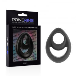 POWERING SUPER FLEXIBLE Y RESISTENTE ANILLO PENE Y TESTICULOS PR14 NEGRO