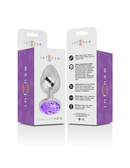 INTENSE PLUG ANAL METAL CON CRISTAL VIOLETA TALLA M