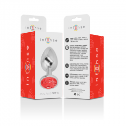 INTENSE PLUG ANAL METAL CON CRISTAL ROJO TALLA S 2