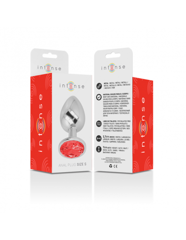 INTENSE PLUG ANAL METAL CON CRISTAL ROJO TALLA S