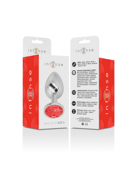 INTENSE PLUG ANAL METAL CON CRISTAL ROJO TALLA S