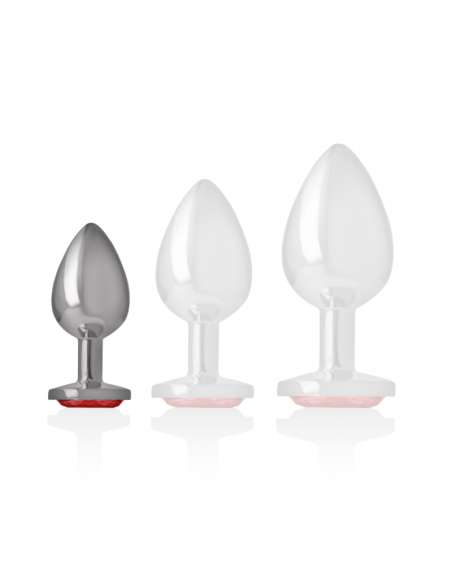 INTENSE PLUG ANAL METAL CON CRISTAL ROJO TALLA S