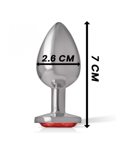 INTENSE PLUG ANAL METAL CON CRISTAL ROJO TALLA S