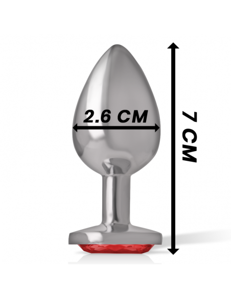 INTENSE PLUG ANAL METAL CON CRISTAL ROJO TALLA S