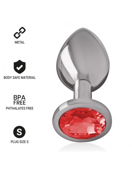 INTENSE PLUG ANAL METAL CON CRISTAL ROJO TALLA S