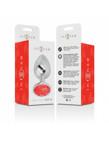 INTENSE PLUG ANAL METAL CON CRISTAL ROJO TALLA M