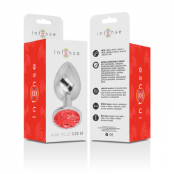 INTENSE PLUG ANAL METAL CON CRISTAL ROJO TALLA M 2
