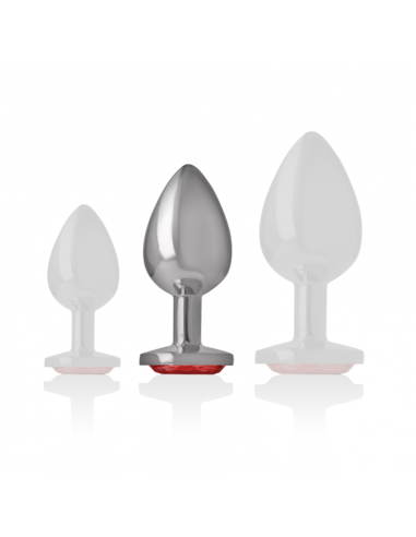INTENSE PLUG ANAL METAL CON CRISTAL ROJO TALLA M