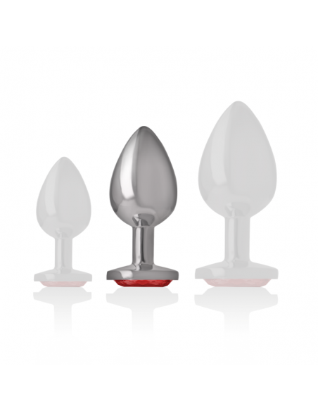 INTENSE PLUG ANAL METAL CON CRISTAL ROJO TALLA M
