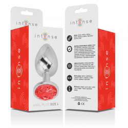 INTENSE PLUG ANAL METAL CON CRISTAL ROJO TALLA L 2
