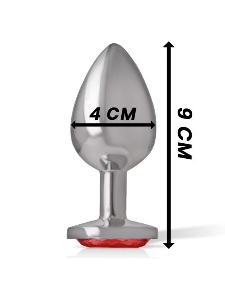 INTENSE PLUG ANAL METAL CON CRISTAL ROJO TALLA L