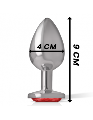 INTENSE PLUG ANAL METAL CON CRISTAL ROJO TALLA L