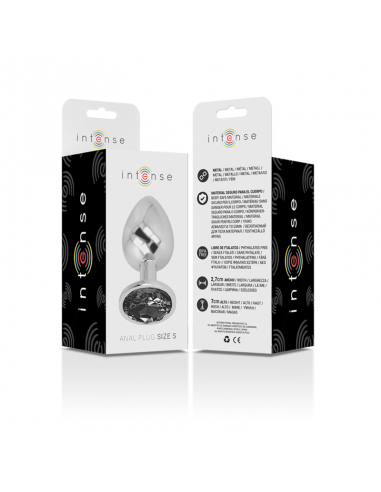 INTENSE PLUG ANAL METAL CON CRISTAL NEGRO TALLA S