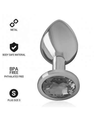 INTENSE PLUG ANAL METAL CON CRISTAL NEGRO TALLA S