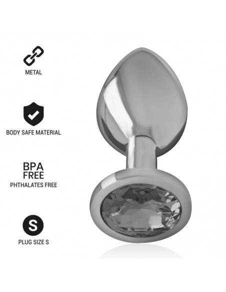 INTENSE PLUG ANAL METAL CON CRISTAL NEGRO TALLA S
