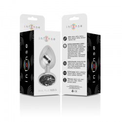 INTENSE PLUG ANAL METAL CON CRISTAL NEGRO TALLA S 2