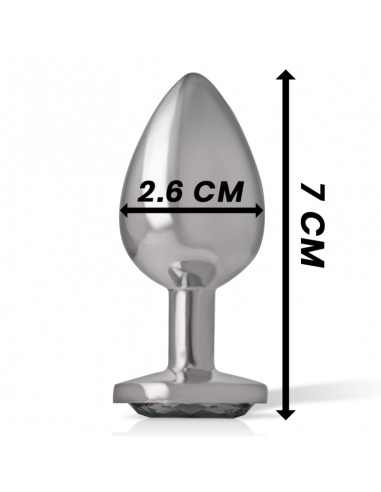 INTENSE PLUG ANAL METAL CON CRISTAL NEGRO TALLA S