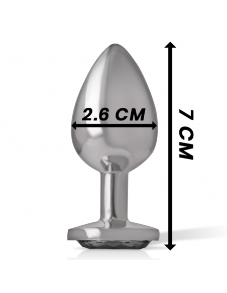 INTENSE PLUG ANAL METAL CON CRISTAL NEGRO TALLA S