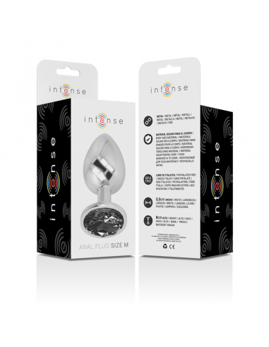 INTENSE PLUG ANAL METAL CON CRISTAL NEGRO TALLA M