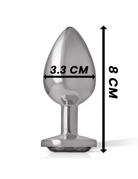 INTENSE PLUG ANAL METAL CON CRISTAL NEGRO TALLA M