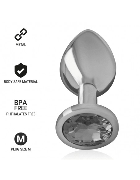 INTENSE PLUG ANAL METAL CON CRISTAL NEGRO TALLA M